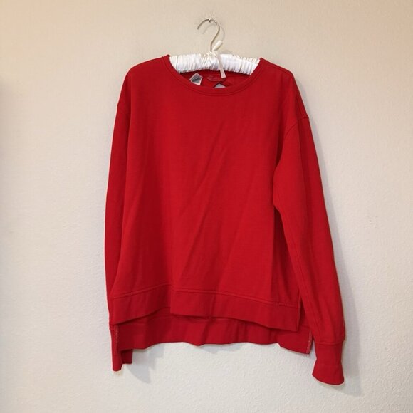 Victoria Sport Womens Sweatshirt Size Medium Red Key Hole Back Long Sleeve - Picture 8 of 8